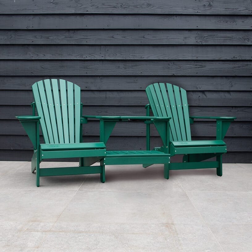 Donkergroene kunststof adirondack duozit van Comfy Chair
