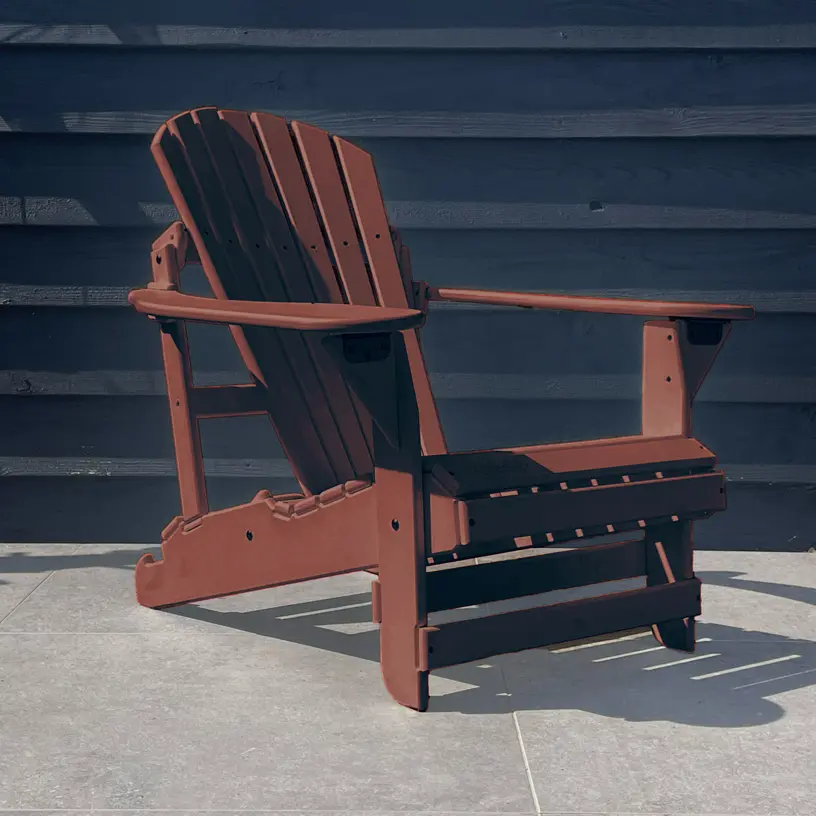 Verstelbare Kunststof Adirondack Stoel Chocoladebruin