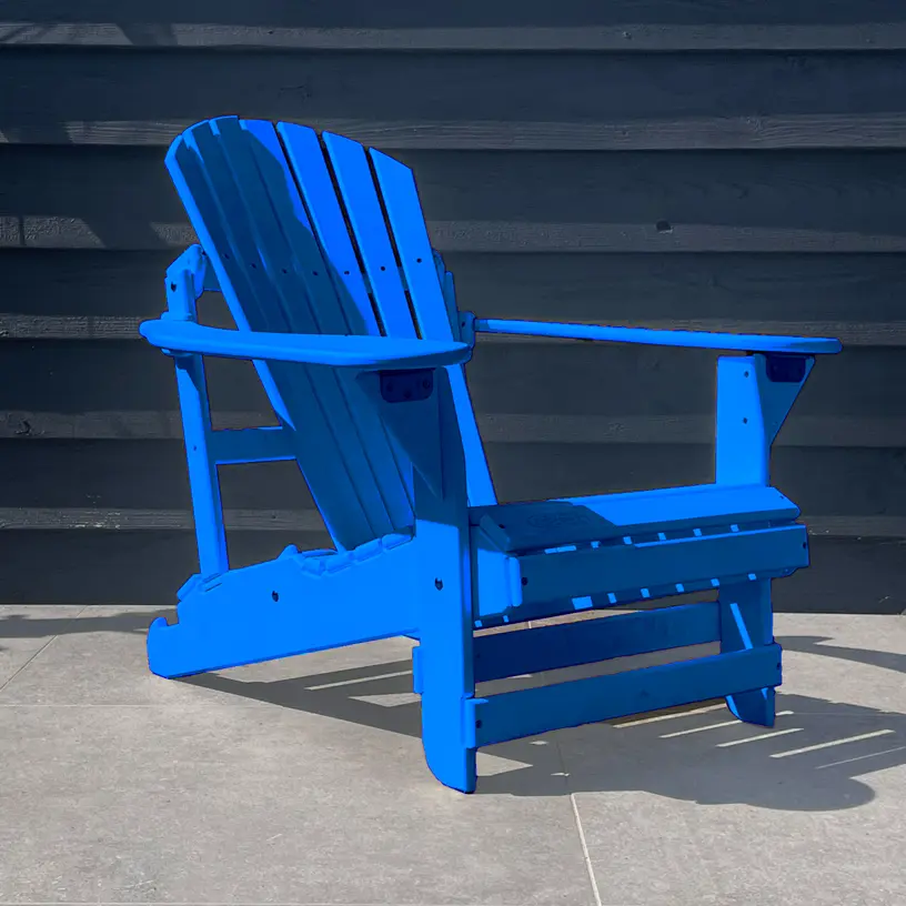 Verstelbare Kunststof Adirondack Stoel Donkerblauw