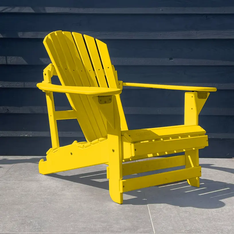 Verstelbare Kunststof Adirondack Stoel Geel