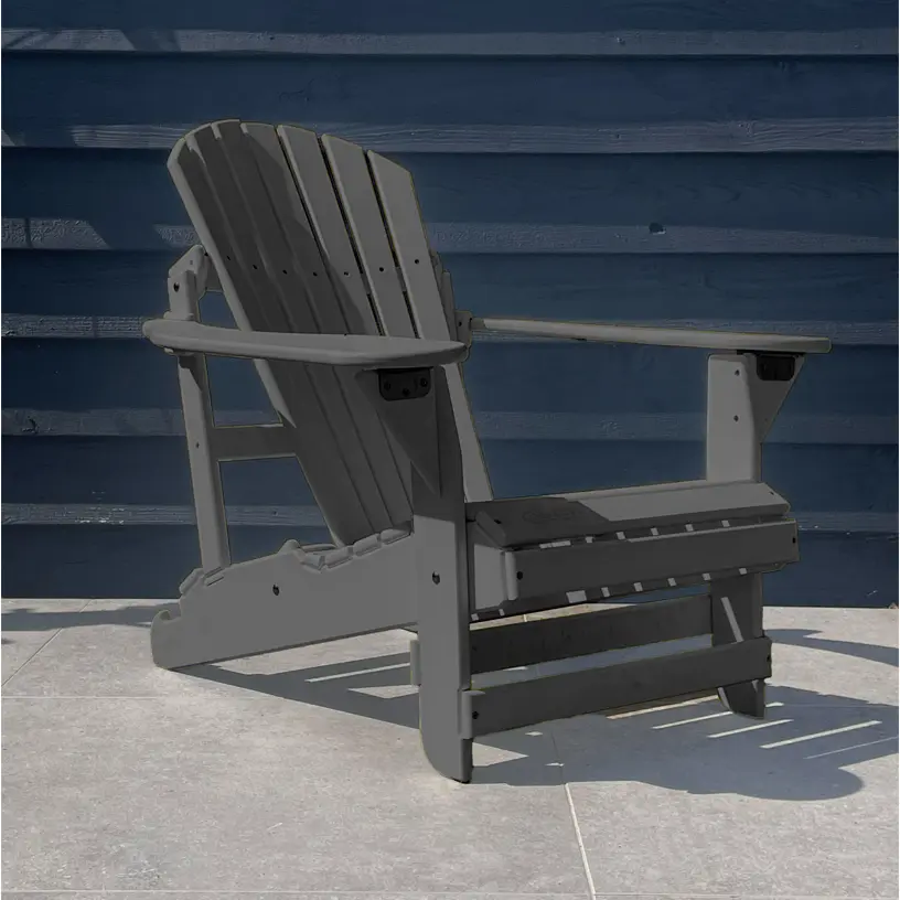 Verstelbare Kunststof Adirondack Stoel Grijs