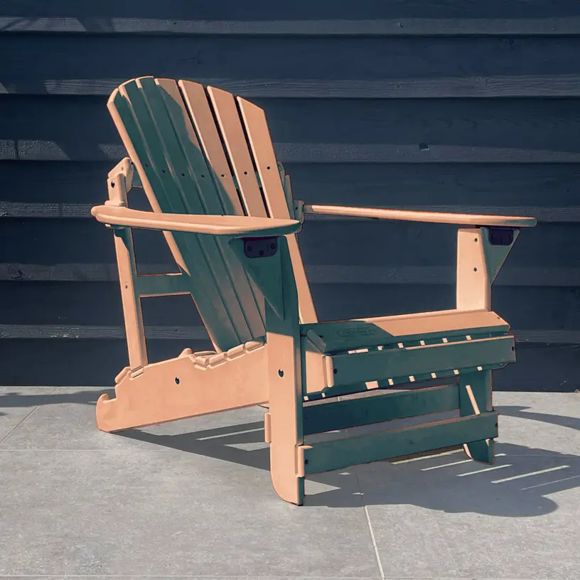 Verstelbare Kunststof Adirondack Stoel Lederbruin