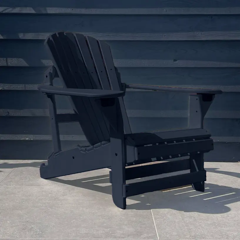 Verstelbare Kunststof Adirondack Stoel Zwart